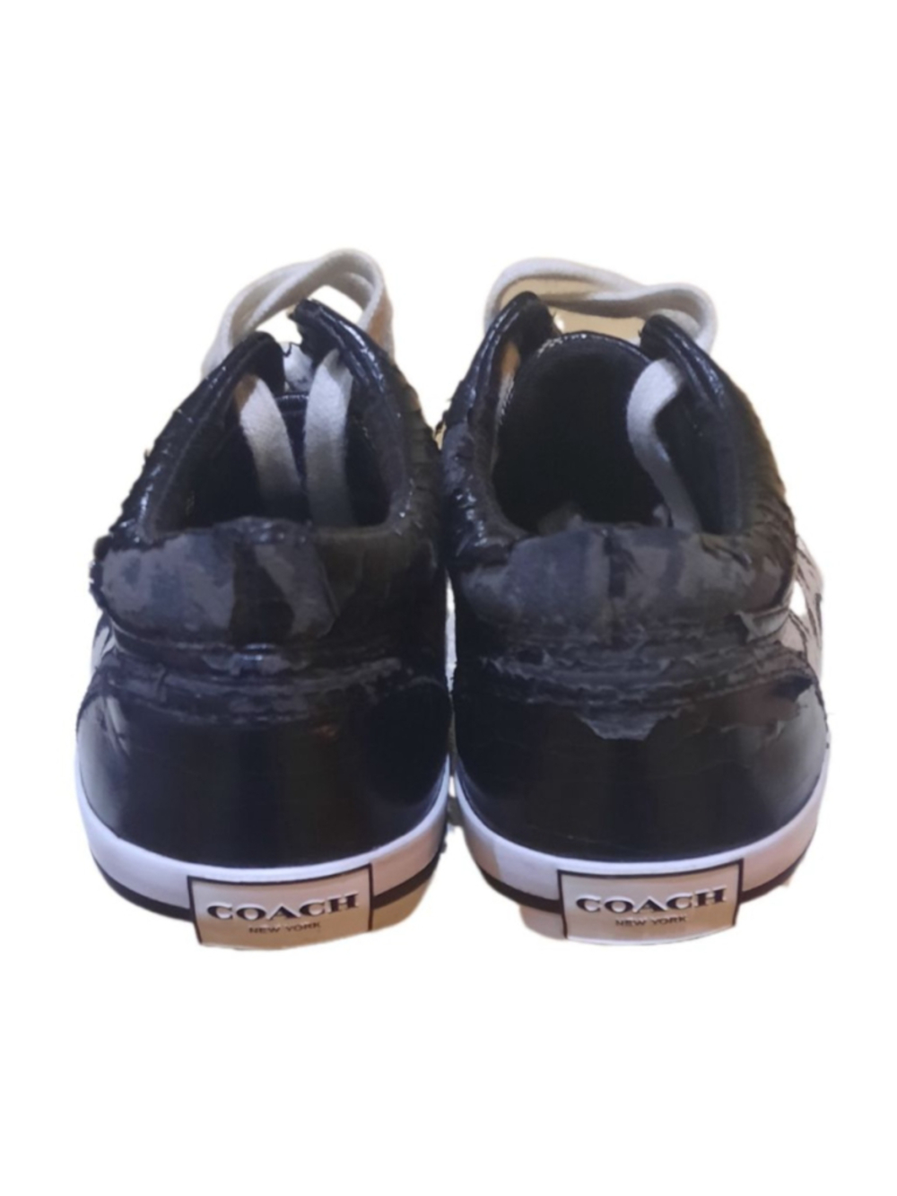 Coach Francesca Signature C Sneakers Women’s 5B Gray Silver Monogram Shoes. - Picture 5 of 7